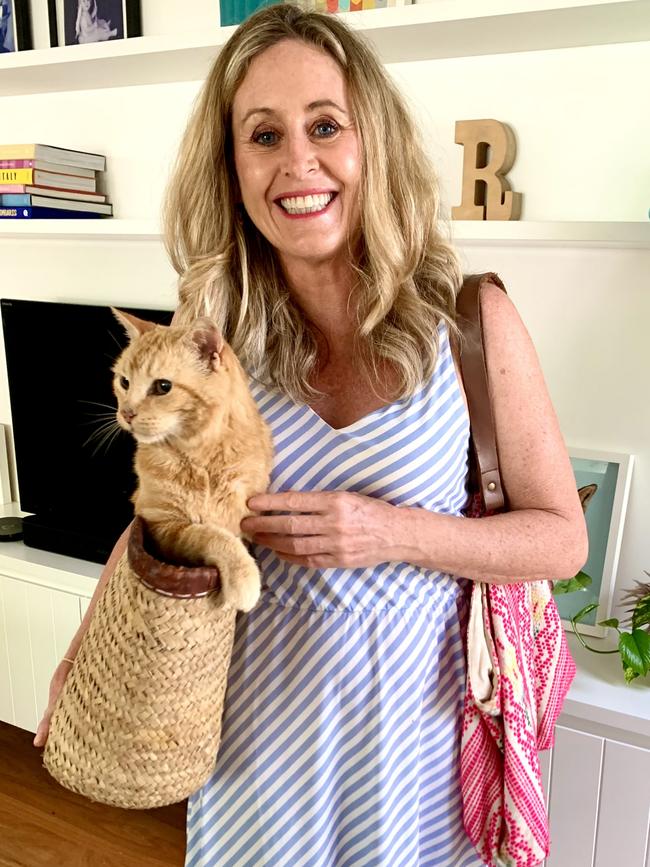 Angela Mollard with her beloved 18-year-old cat Toffee.