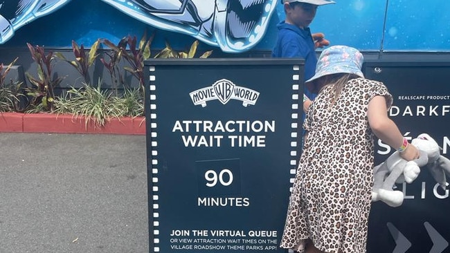 Some wait times for rides stretched to 1.5 hours at Movie World.