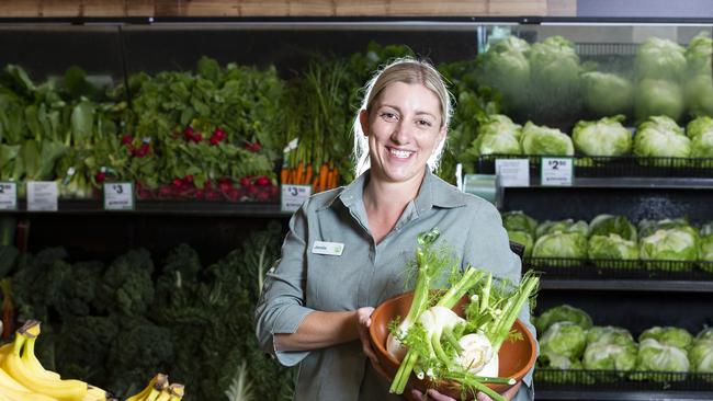 Front lines during COVID-19 crisis. Burpengary Woolworths Fresh manager Janelle Weeks poses for a photograph at the store. Friday, April 3, 2020. (AAP Image/Renae Droop)