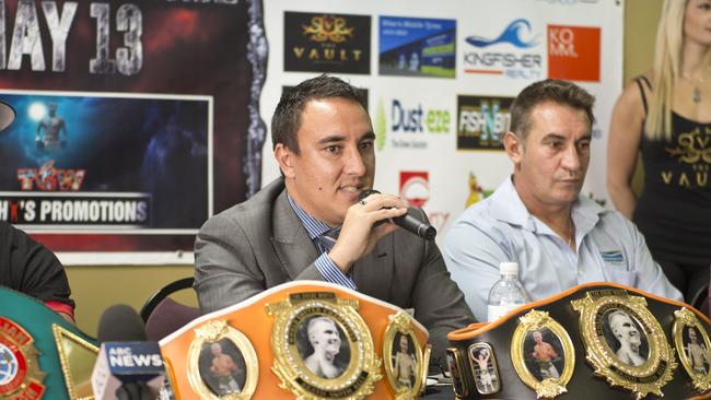 James O'Shea (left) will ring announce for the Locked Down Lights Up card at Smithy’s TGW Gym on Saturday. Photo: File