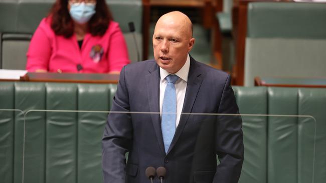 Defence Minister Peter Dutton and his assistant Andrew Hastie must move on from French submarine drama to avoid naval equipment paralysis. Picture: Gary Ramage/NCA NewsWire