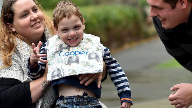 Cooper Wallace is among the ill children in Victoria currently being treated. Picture: Mike Keating.