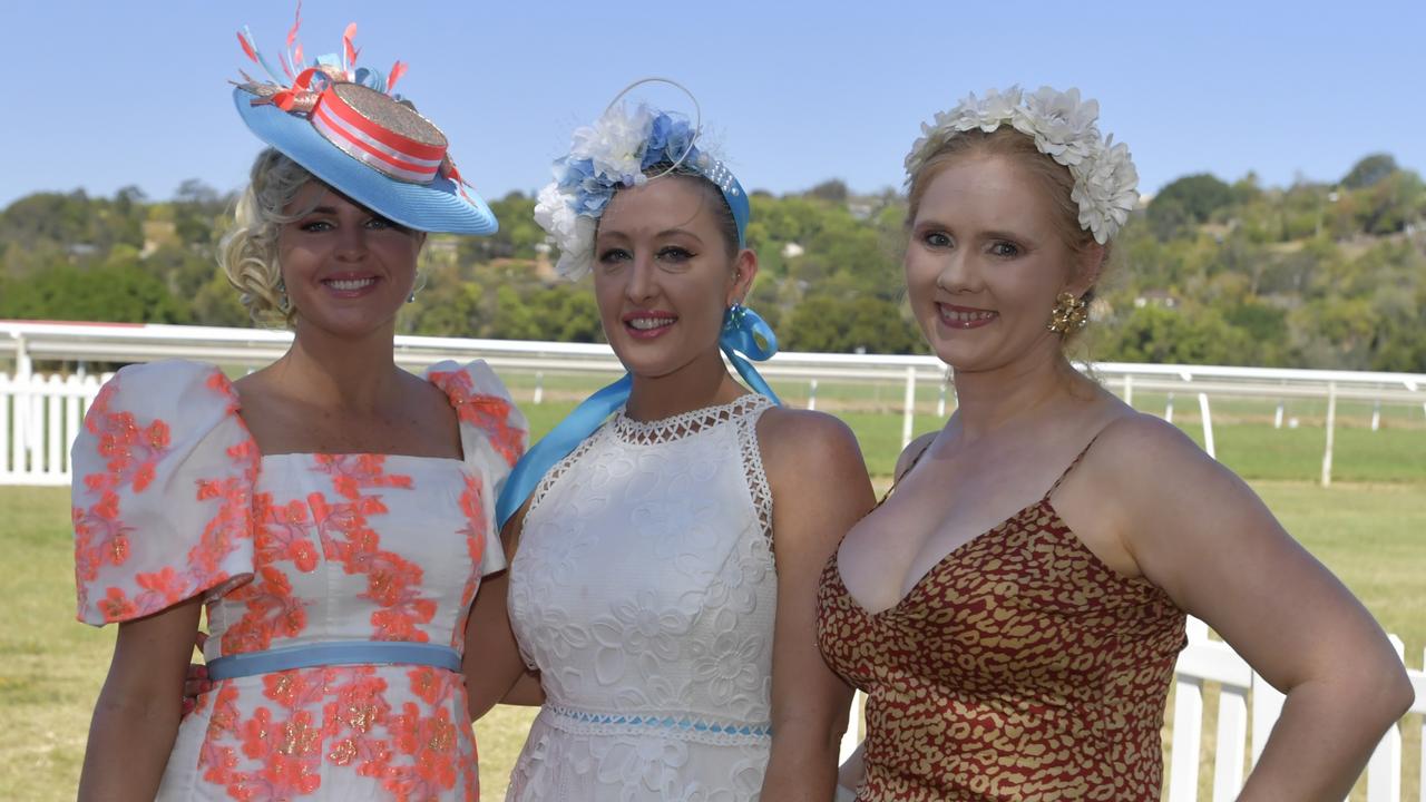 Josie Murphy, Rhiannon Matthews, and Natasha Garred enjoying a day out at the Lismore Cup on Thursday.