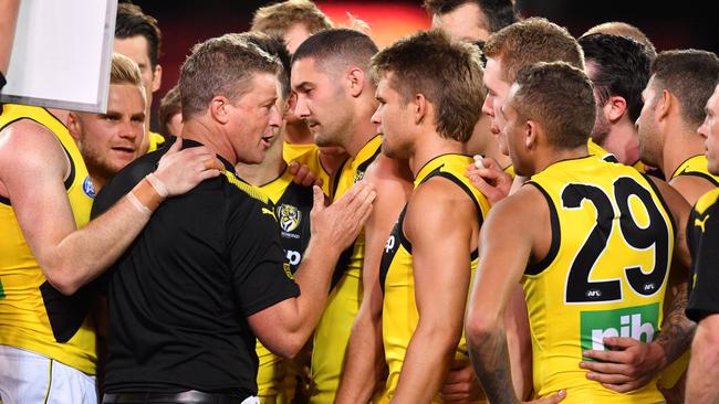 Damien Hardwick has some work to do with his players on the training track ahead of Round 3.