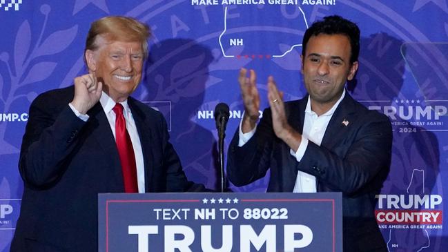 Donald Trump is endorsed by former rival Vivek Ramaswamy. Picture: AFP