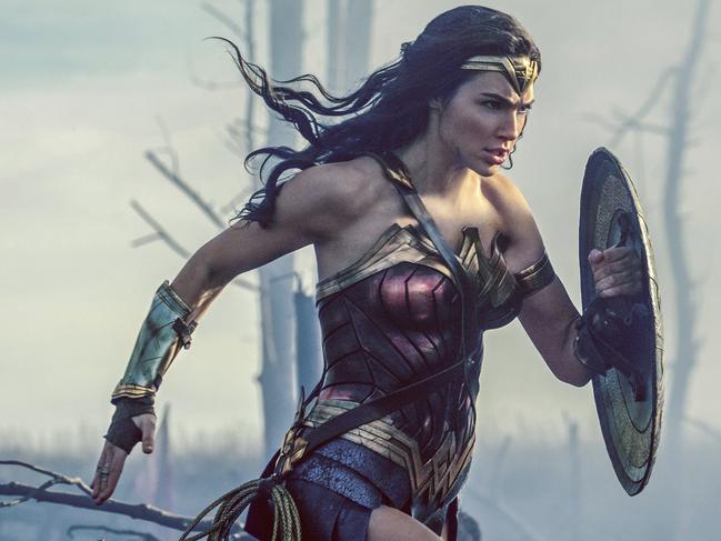 This image released by Warner Bros. Entertainment shows Gal Gadot in a scene from "Wonder Woman."  The Patty Jenkins-directed blockbuster received zero Oscar nominations Tuesday, Jan. 23, 2018, even in a year that was surprisingly friendly to big budget hits. (Clay Enos/Warner Bros. Entertainment via AP)