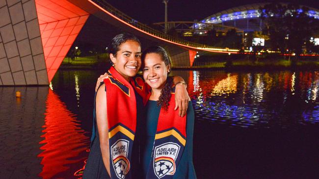 Adelaide United W-League recruits and sisters Mary and Ciara Fowler. Picture: Brenton Edwards