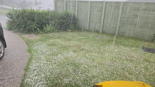 Hail has fallen in Flinders View in Ipswich