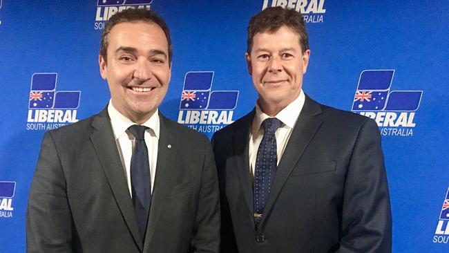 Liberal Leader Steven Marshall with Craig Marsh, candidate for Mount Gambier. Picture: Twitter