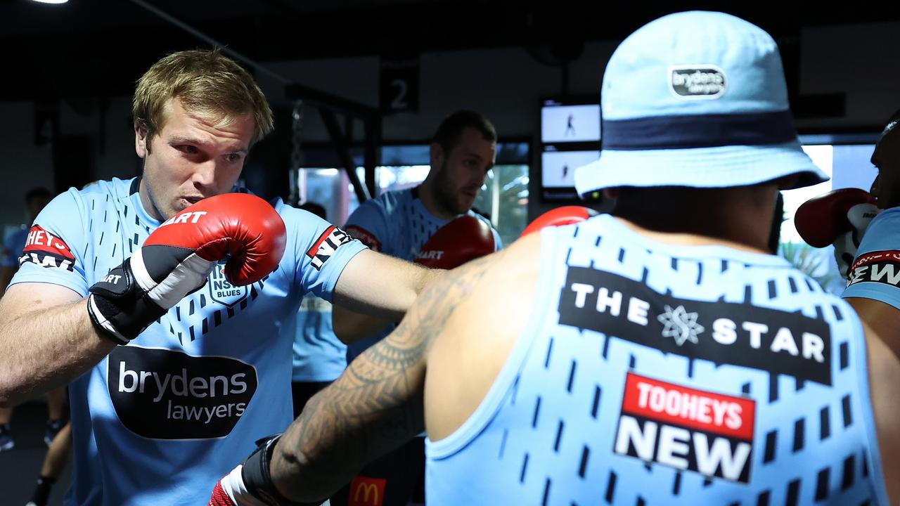 Jake Trbojevic works out during a New South Wales Blues State of Origin training session at UBX Boxing &amp; Strength on June 21, 2022 in Perth, Australia. (Photo by Paul Kane/Getty Images)