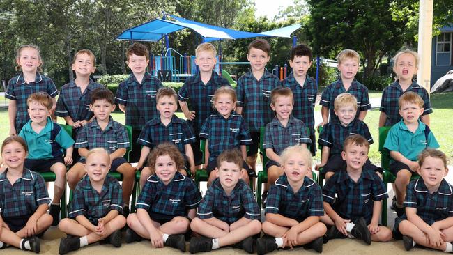 My First Year: Mudgeeraba Creek State School Prep B. Front row: Anna, Ryder, Emily, Ruben, Emerson, Asher, Remi. Middle row: Archie, Braxton, Oliver, Marnie, Harley, Harvey, Liam. Back row: Chloe, Jake, Oscar, Jaxon, Noah, Ari, Xavier, Ada. Picture Glenn Hampson. ,