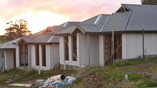 Unfinished homes at O’Halloran Hill. Picture: Keryn Stevens