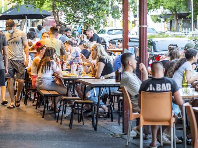 Generic pics of people dining out.  Melbourne cafe generic. Melbourne restaurant generic. Hunky Dory, Bay Street. Picture: Jake Nowakowski