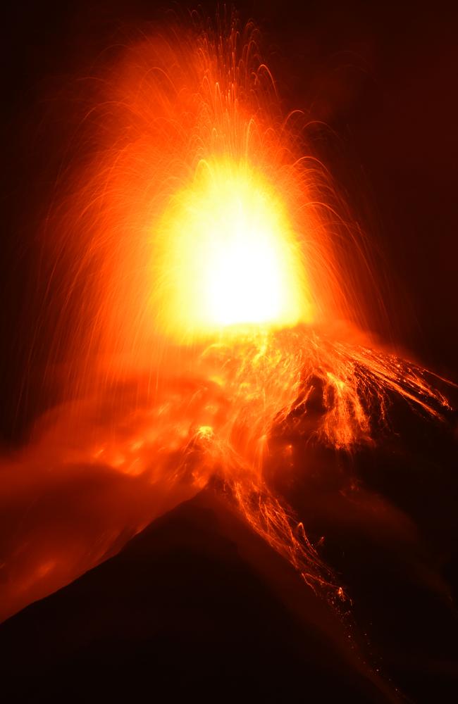 Hundreds of families have evacuated from the area around the Fuego volcano. Picture: Johan Ordonez/AFP