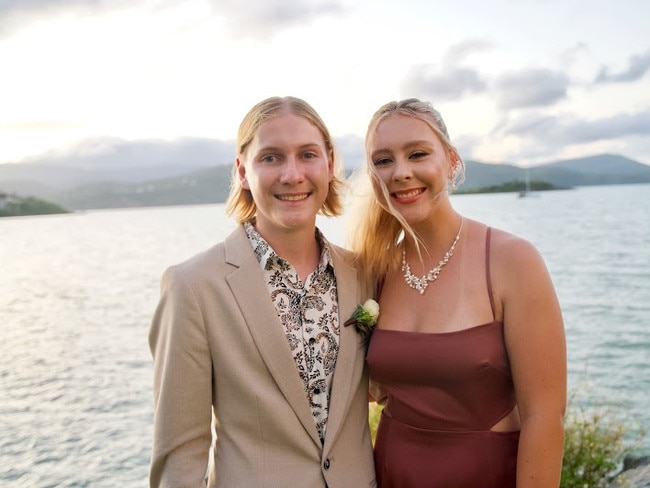 Griffin Lauriston and Hayley Moller arriving at the Proserpine State High School Year 12 Formal held at the Whitsunday Marine Club on Wednesday, November 16, 2022.