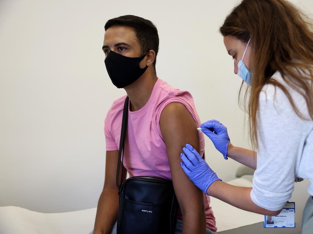 A doctor administers a dose of the monkeypox vaccine in London. Picture: Hollie Adams/Getty Images