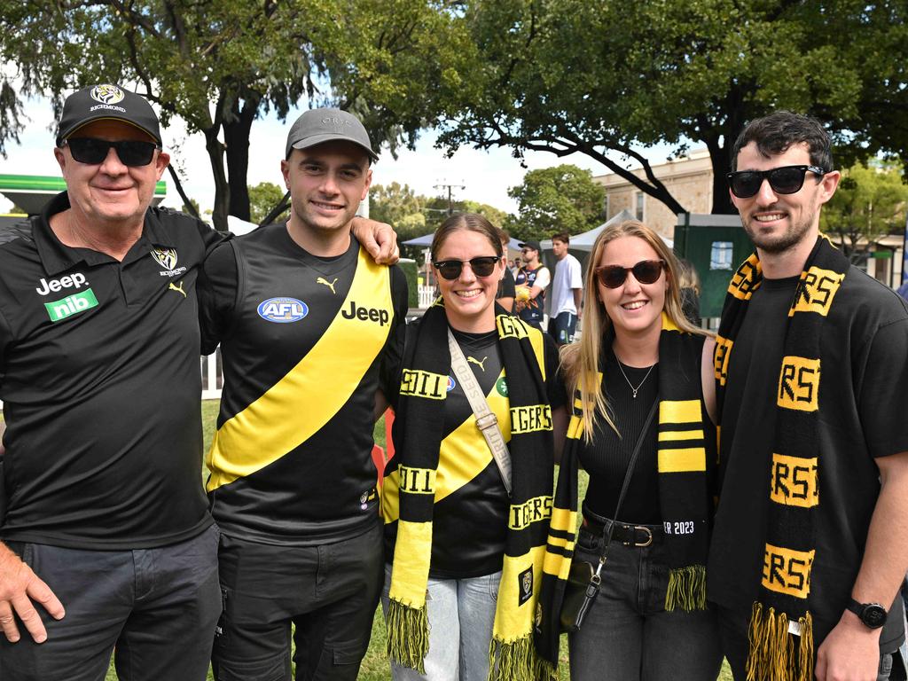 Footy fans enjoying the Norwood Food and Wine Festival on Sunday. Picture: Brenton Edwards