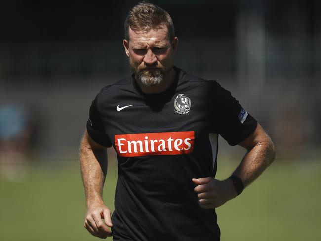 Collingwood coach Nathan Buckley faces a make-or-break season to try to each a new contract. Picture: Daniel Pockett/Getty Images