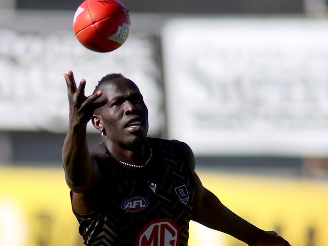 Aliir Aliir has fast become one of the Power’s most important players. Picture: Kelly Barnes