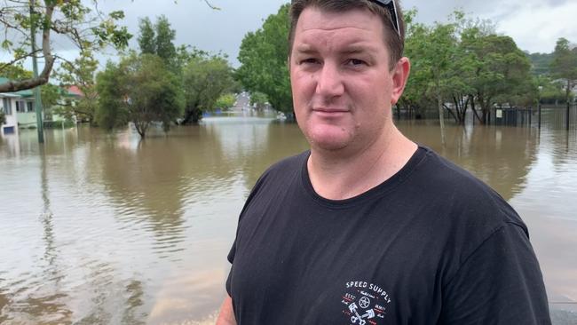 Hunter Street resident Steve Bennett returned to his flooded Lismore home on Tuesday, a day after it was inundated.