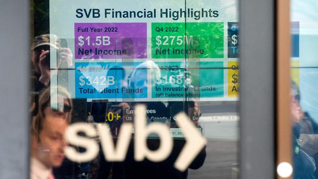 The failure of California’s Silicon Valley Bank has roiled global markets. Picture: AFP