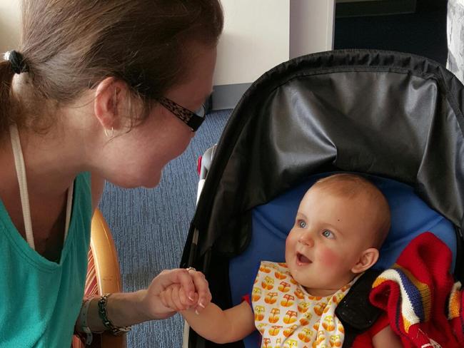 Miranda Hill with baby Harry before her heart transplant.