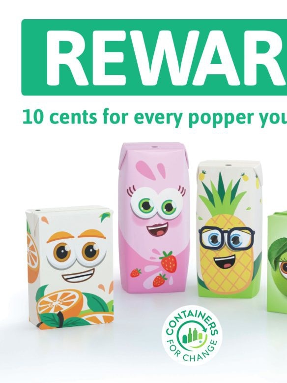 Queensland's Containers for Change recycling scheme has no capacity to recycle poppers – made from liquid paperboard – despite paying consumers nearly $13m to return 130 million of the containers since late 2018.