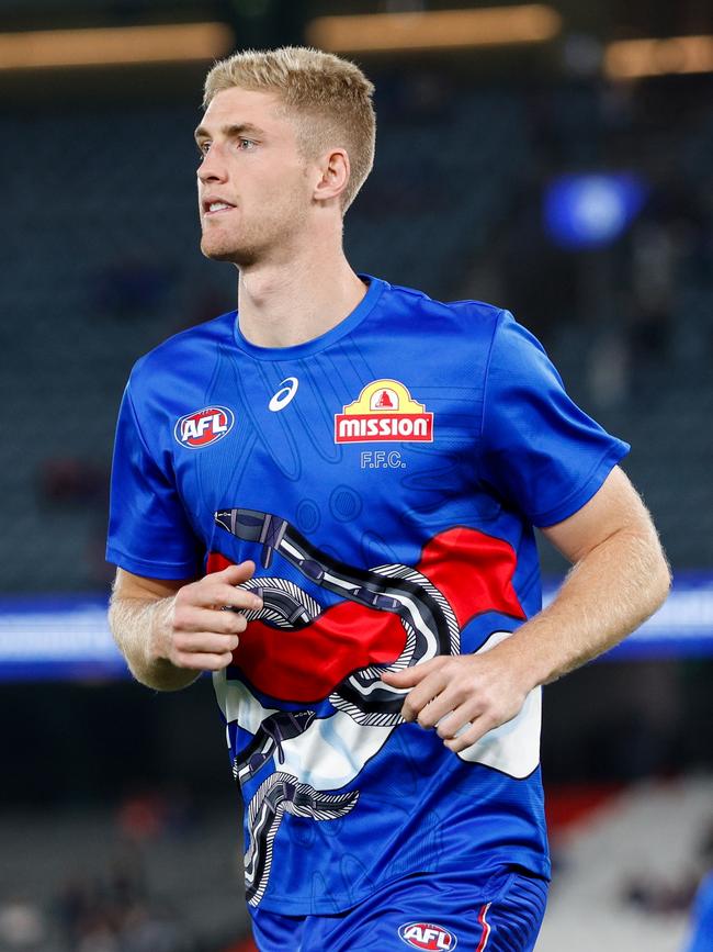 Tim English is battling an ankle issue. Picture: Dylan Burns/AFL Photos via Getty Images