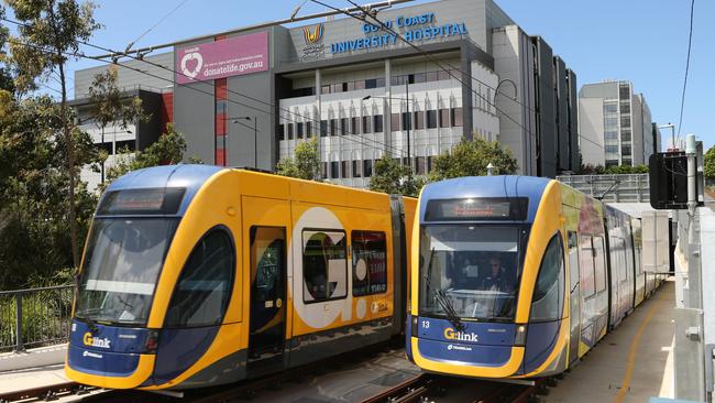 Use of the Gold Coast’s trams and buses have gone up 50 per cent in five years. Picture Glenn Hampson