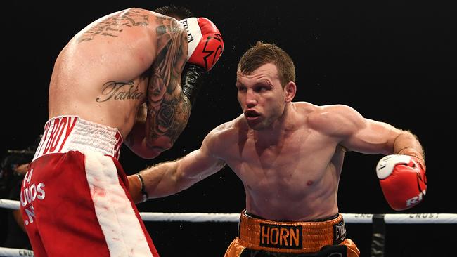 Jeff Horn showed his fighting spirit against Michael Zerafa. Picture: AAP