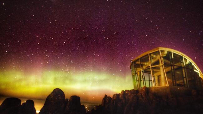 Aurora at kunanyi/Mt Wellington. Picture: Carmel Gledhill.