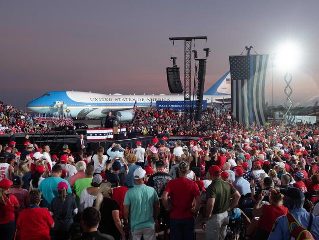 Crowds at the rally at Orlando Sanford International Airport in Sanford, Florida. Picture: AFP