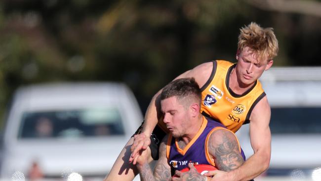 Joe Richards in action for Ovens and Murray against Goulburn Valley last month. Picture Yuri Kouzmin