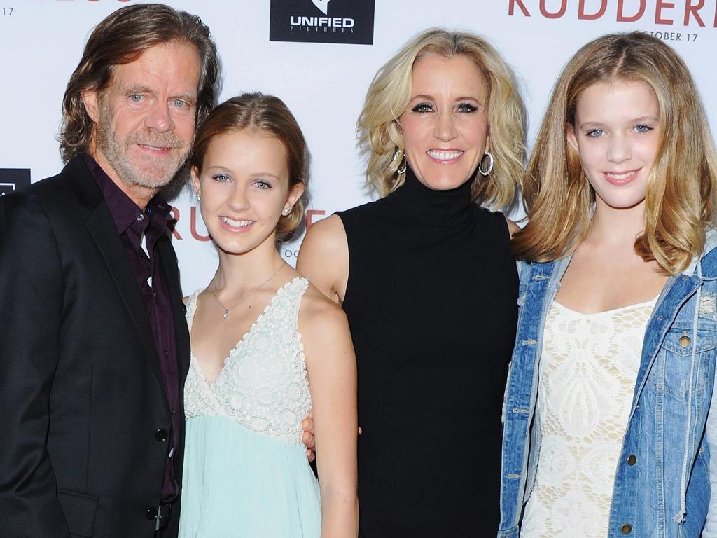 William H. Macy, daughter Georgia Macy, actress Felicity Huffman and daughter Sofia Macy in 2014. Picture: Supplied