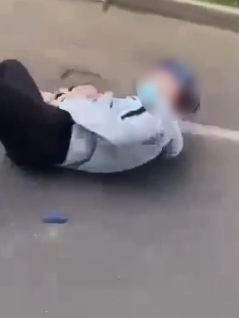 He was allegedly left lying on the ground.
