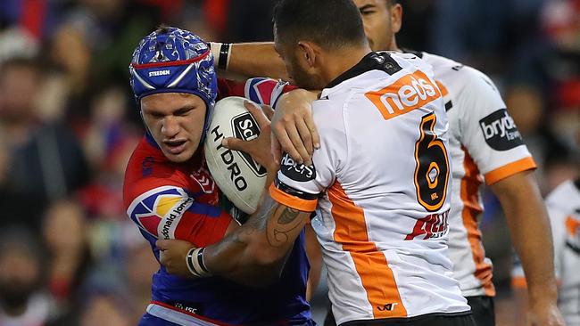 Ponga won’t stop fighting for the footy. Photo: Tony Feder/Getty Images