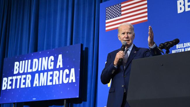 US President Joe Biden speaks at a rally hosted by the Democratic Party of New Mexico in Albuquerque.