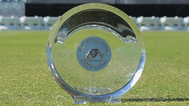 Betty Butcher Shield before the final between NSW Metro and Victoria Country, Cricket Australia Under-19 National Female Cricket Championships in Perth, 12 December, 2022. Picture: Cricket Australia