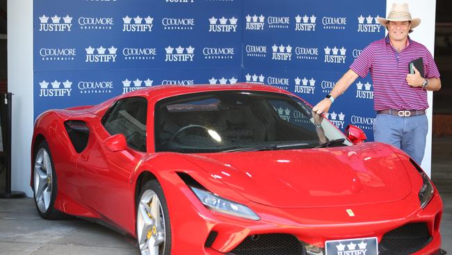 Tom Magnier from Coolmore with a Ferrari they will give to the first Justify yearling purchaser that goes on to win a qualifying race. Picture Glenn Hampson