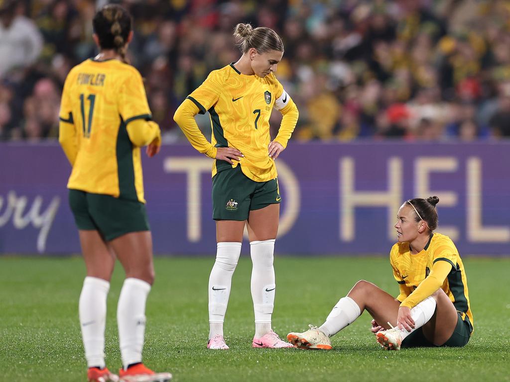 Caitlin Foord is looking likely to miss Monday’s clash. Picture: Getty Images