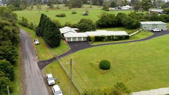 Derriwong Road in Dural near where a caravan was found that contained explosives and anti-Semitic material. Picture: NewsWire / Damian Shaw