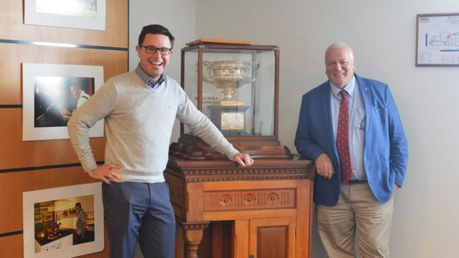 ALL SMILES: Maranoa MP David Littleproud with Southern Downs mayor Vic Pennisi welcomed the $1.5m boost to community facilities.