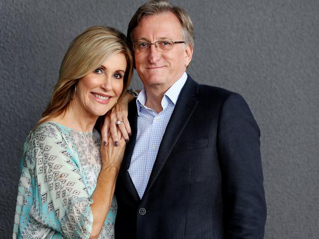 Channel 7's Kay McGrath showing off her new engagement ring with fiance Richard Moore. Pics Tara Croser.