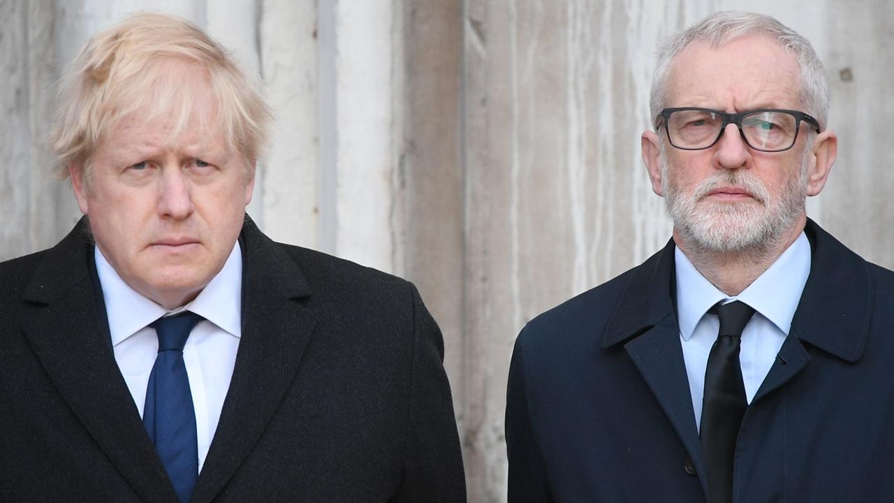 Boris Johnson (left) will either remain Britain’s Prime Minister on Friday or Labour leader Jeremy Corbyn (left) will be taking up residence in Number 10. Picture: Daniel Leal-Olivas/AFP