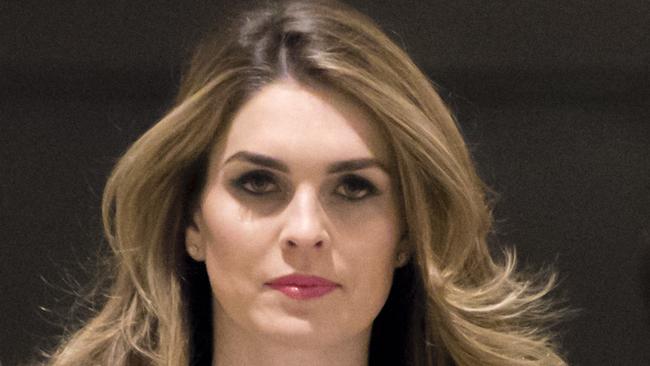 White House Communications Director Hope Hicks, one of President Trump's closest aides and advisers, arrives to meet behind closed doors with the House Intelligence Committee. Picture: AP