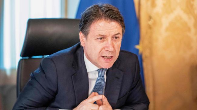 Italian Prime Minister Giuseppe Conte has called on Germany, Austria, the Netherlands and Finland to support southern European countries with corona bonds. Picture: AFP