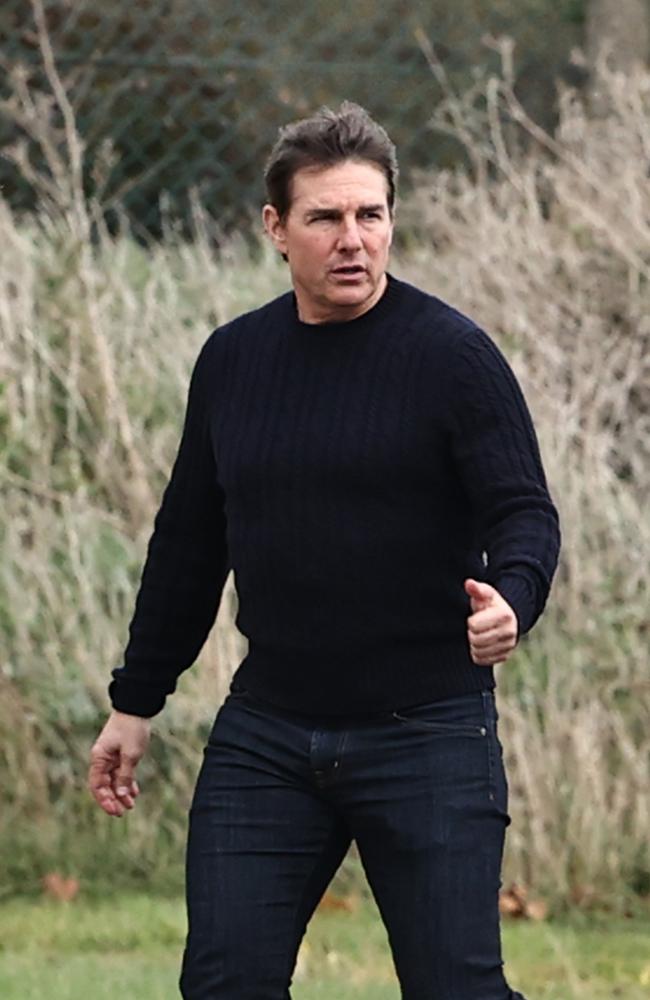 Tom Cruise was seen arriving at Duxford airfield in the UK. Picture: Click News and Media / Splash News / Media Mode