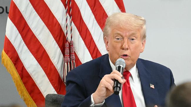 US President Donald Trump speaks at the business roundtable quarterly meeting in Washington. Picture: AFP