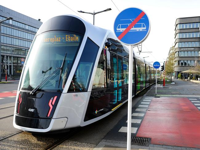 A photo taken on February 29, 2020 shows a tramway in Luxembourg as the country inaugurates its free public transports policy. - Luxembourg has become the first country in the world on February 29, 2020 to offer a free public transport system as the government tries to reduce particularly dense car traffic. Some cities have already taken similar partial measures but the transport ministry said it was the first time such a decision would cover an entire country. (Photo by JEAN-CHRISTOPHE VERHAEGEN / AFP)