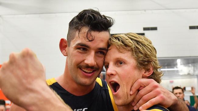 Taylor Walker and Rory Sloane will once again lead the Adelaide Crows again as captain and vice-captain this season. Picture: Daniel Kalisz/Getty Images